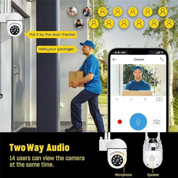 8MP Wifi Surveillance Camera Wireless Security PTZ IP Camera Color ...
