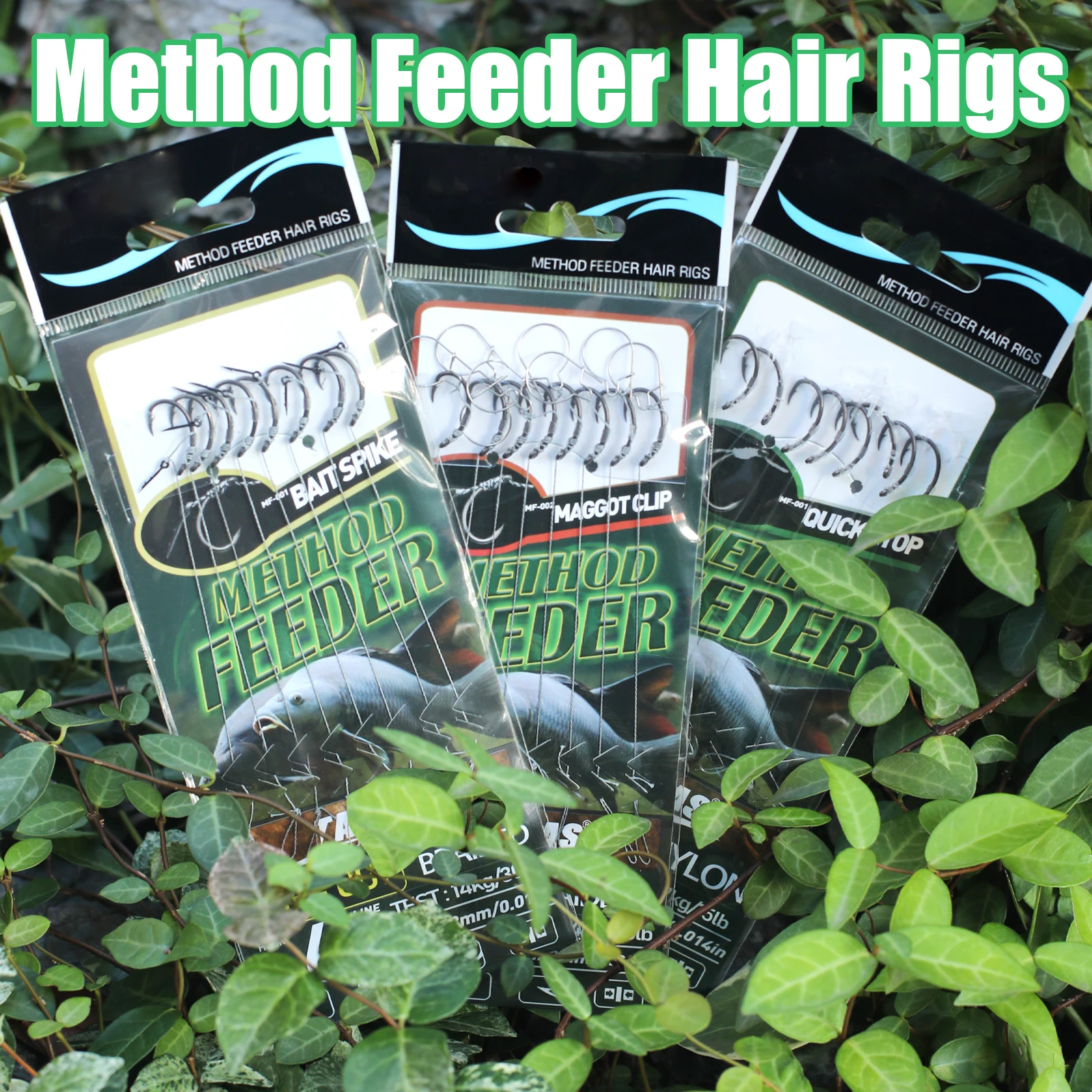8PCS Premium Method Feeder Rig Bait Spike,Maggot Clip,Quick Stop - Pre-Tied, Strong Line Hair Rig, Sharp Hooks for Carp Fishing - Image 3