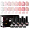 8pcs Nude Jelly Gel Nail Polish Set With Box Translucent Color Semi Permanent Soak Off UV LED Gel Varnish Nail Supplies Manicure