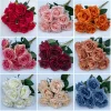9-head Rose Bouquet Artificial Flowers Silk Roses Bride Bouquet Wedding Home Decoration Accessories for Vase Plants Arrangement