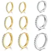 925 Sterling Silver Gold Plated Small Zirconia Huggie Hoop Earrings For Women Girls Gift Wedding Engagement Party Ear Buckle