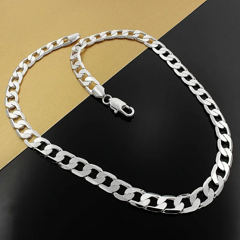 925 Sterling Silver Necklace For Men's women 16/18/20/22/24 Inches Classic 6MM Chain Luxury Jewelry Wedding Christmas Gifts - Image 5