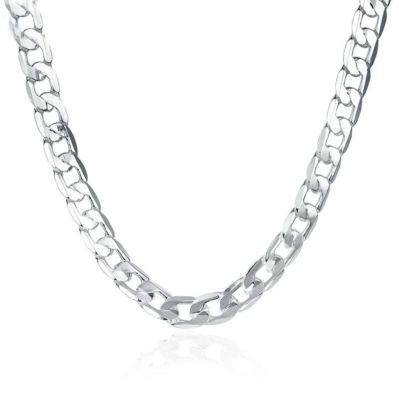 925 Sterling Silver Necklace For Men's women 16/18/20/22/24 Inches Classic 6MM Chain Luxury Jewelry Wedding Christmas Gifts - Image 6
