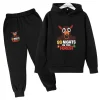 99 Nights Kids Funny Anime Cartoon Print 2pcs Hoodie+Pants Tracksuits 2-13 Years Boys Girls Casual Outfits Clothes Sets