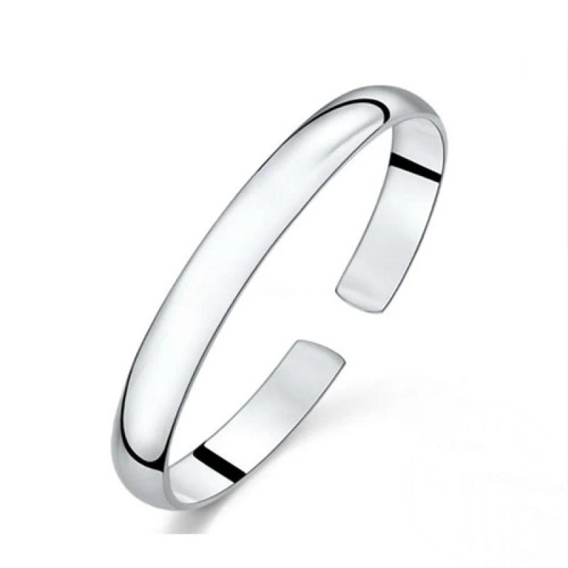 999 Sterling Silver Cuff Polishing Retro Bracelet Bangles For Women Party Wedding Jewelry Accessories Argent 925 - Image 2