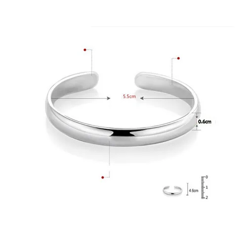 999 Sterling Silver Cuff Polishing Retro Bracelet Bangles For Women Party Wedding Jewelry Accessories Argent 925 - Image 3
