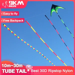 9KM 10m~30m Kite Tube Tail Kite Tail Line Laundry Pendant Soft Inflatable Show Kite 30D Ripstop Nylon with Bag