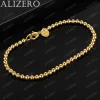 ALIZERO 16-23cm 925 Sterling Silver 18K Gold Plated 4mm Beads Chain Bracelet For Women Men Fashion Accessories Jewelry Gift