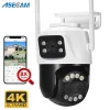 ASECAM 12MP 6K Wifi Camera 8X Zoom Dual Screen Ai Human Detect Auto Tracking CCTV Outdoor Security Surveillance Camera iCSee