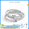 ATTAGEMS 2025 New Moissanite Ring DVVS1 Diamond S925 Sterling Silver 3 Ring Connect Design Engagement Jewelry for Women Men Gift