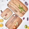 Acacia Wood Cutting Board Multi-Use Portable Home Kitchen Vegetable Meat Cutter for Outdoor Camping Fruit Slicing Accessory