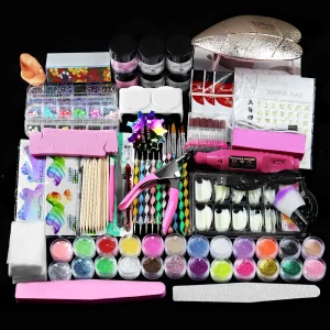 Acrylic Nail Kit Professional Set Powder Glitter Nail Extension Set Full Manicure Set Nail Art Liquid Nail Decorations Tools Kit