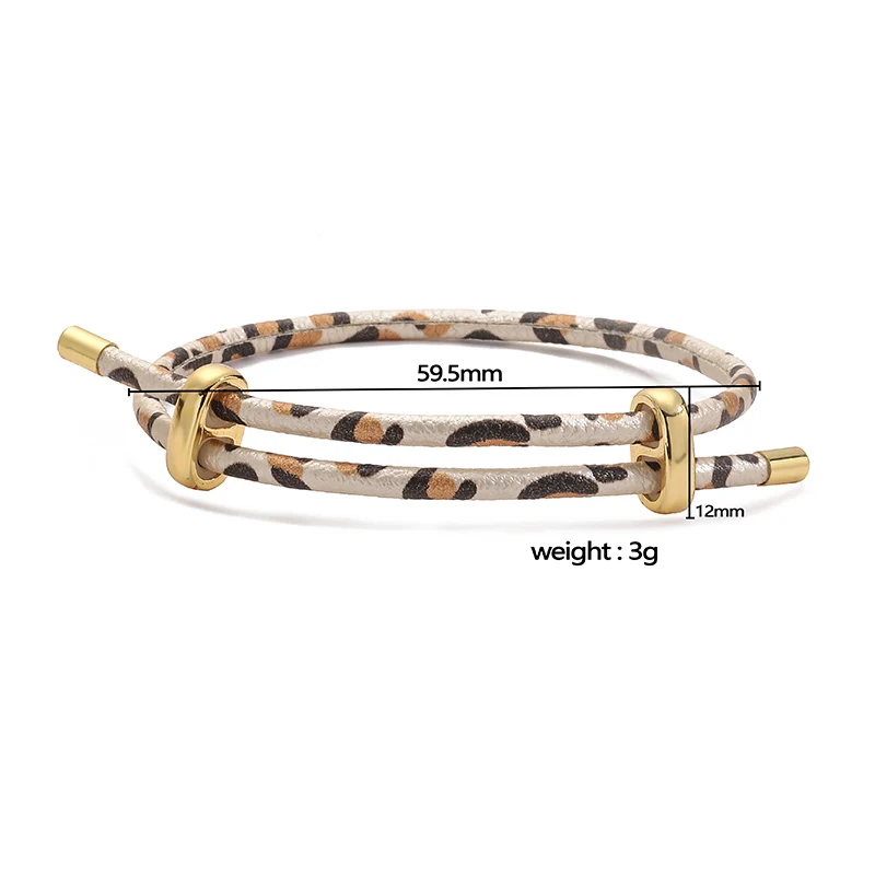 Adjustable Drawstring Bracelet, Black & Brown Cowhide-Textured Multicolor Braided Cord - Unisex Couple's Accessory - 1 Piece - Image 3