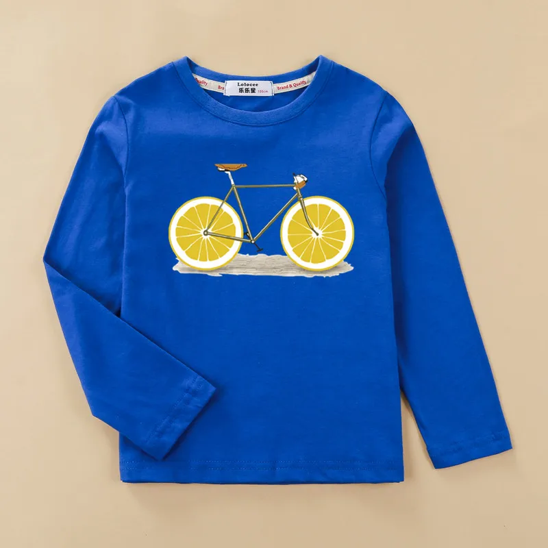 Aimi Lakana Long Sleeve Shirts Kids Fruit Bicycle T-Shirt Boy Girls Cotton Tops Funny Bike Clothes Spring Autumn Tees 3T-14T - Image 2
