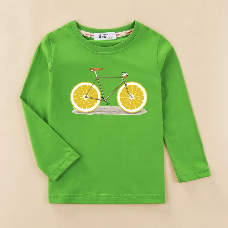 Aimi Lakana Long Sleeve Shirts Kids Fruit Bicycle T-Shirt Boy Girls Cotton Tops Funny Bike Clothes Spring Autumn Tees 3T-14T - Image 3