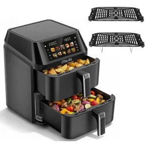 Air Fryer 12L Large Capacity Touch Screen Multifunction Double Stack 2-Drawer