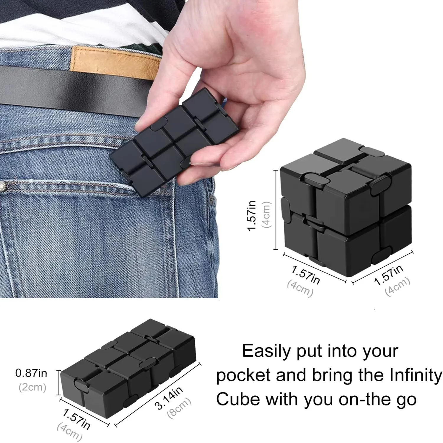Alloy&Plastic Infinity Cube Fidget Toy Ultra-Durable Sensory Stress Reliever for Adults & Kids Anxiety Relief Gift - Image 4