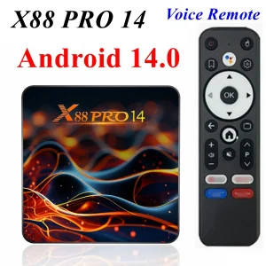 Android 14 TV Box X88 Pro 14 RK3518 Quad Core 2GB RAM 16GB ROM 4K LAN 100M Wifi6 BT 5.0 Voice Remote Media Player Set Top Box
