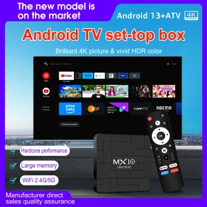 Android TV Box MX10 K2 Allwinner H313 Corte-A53 Android 13 Build in Wi-Fi 2.4G/5G + BT4.0 Smart Home Theater