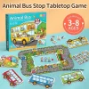 Animal Bus Station Board Game, Early Childhood Education Toy, Cognitive Transport Puzzle, Parent Child Board Game