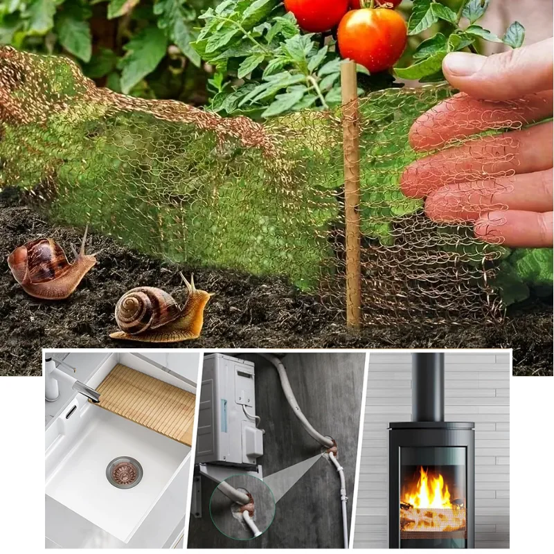 Anti-Pest Copper Mesh Rat Proof Copper Wire Mesh Decorative Garden Mesh Copper Mesh Strawberry Plant Vegetable Snail Protection - Image 2
