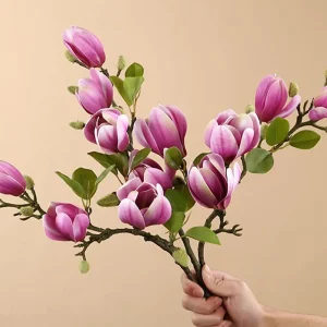 Artificial Flower Silk Magnolia Bouquet Diy Photo Props Wedding bridal bouquet Table Party Vase Home Outdoor Garden Decoration