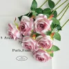 Artificial Roses Velvet Flowers with Long Stem Fake Roses Bouquet DIY for Home Vase Garden Craft Flower Wall Wedding Decoration