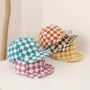 Autumn Baby Boy Hat Cotton Fashion Lattice Plaid Snapback Baseball Cap Infant Toddler Kids Girl Adjustable Hats Baby Accessories