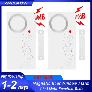 Awapow Refrigerator Alarm Wireless Door And Window Delay Induction Alarm Security Anti-theft System Set Smart Home Door Magnetic