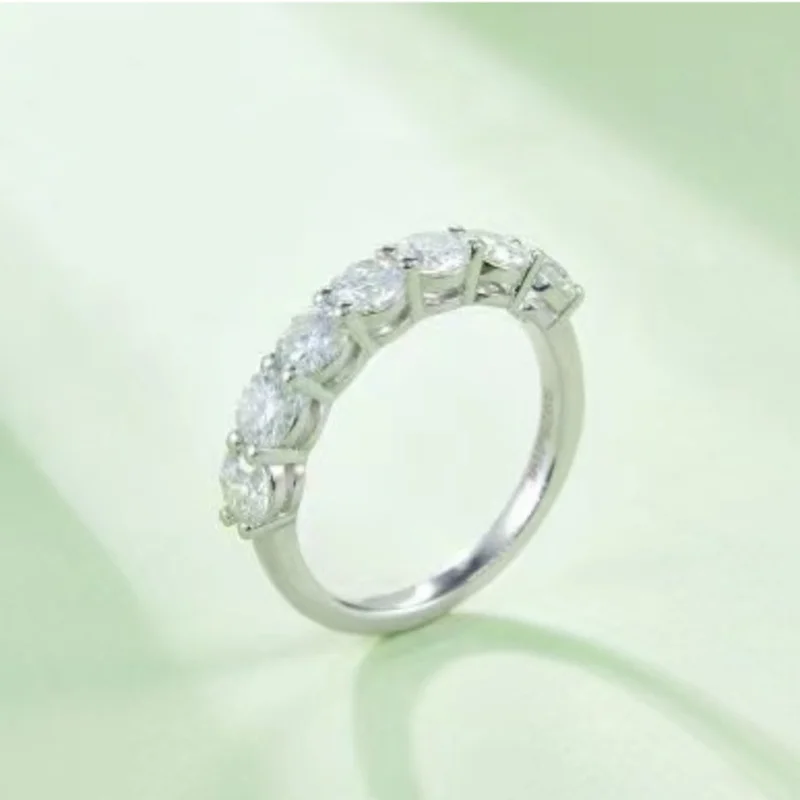 BIJOX STORY 3mm Gemstone Moissanite Ring for Women S925 Silver White Gold Stackable Wedding Band Diamond Matching Gift - Image 2