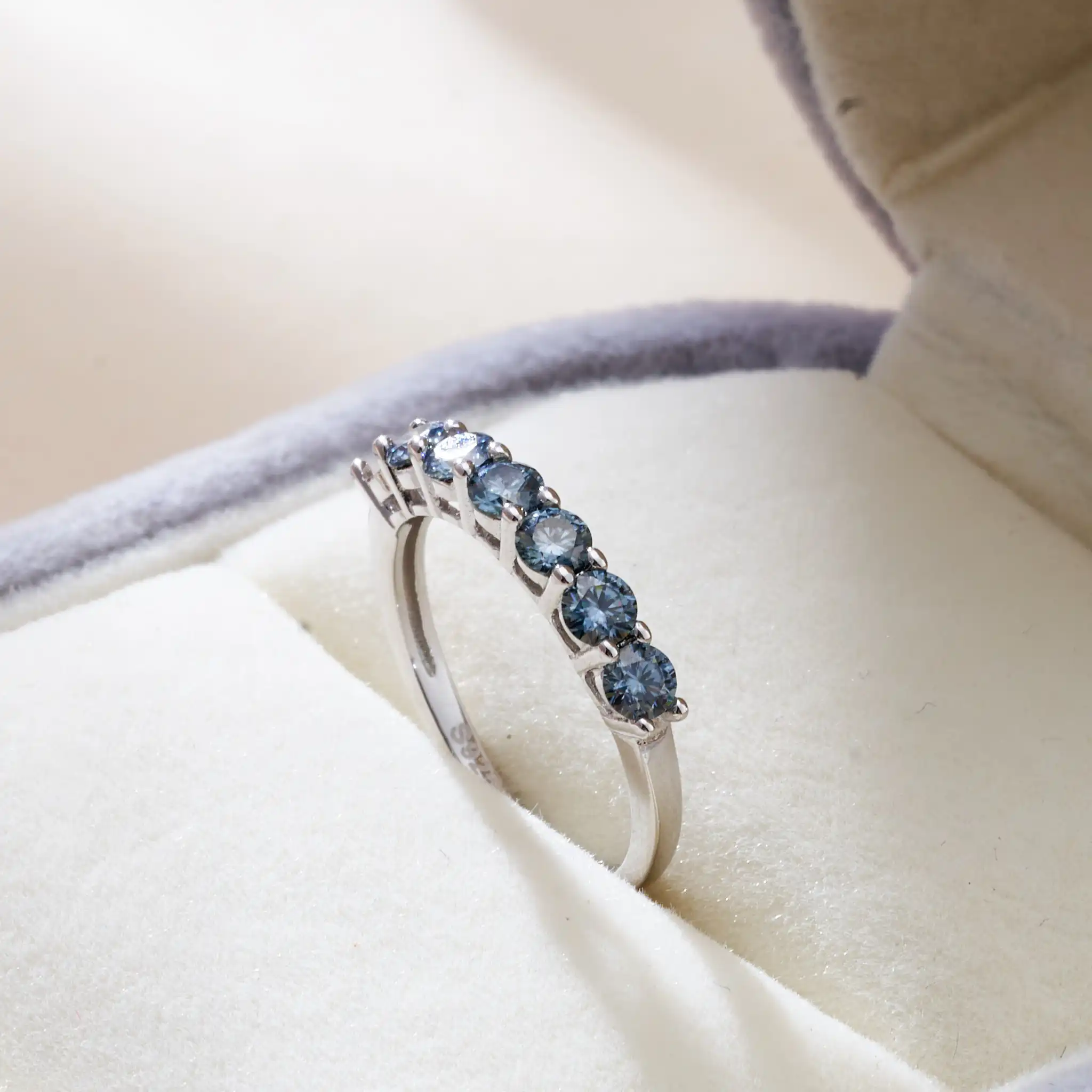 BIJOX STORY 3mm Gemstone Moissanite Ring for Women S925 Silver White Gold Stackable Wedding Band Diamond Matching Gift - Image 6