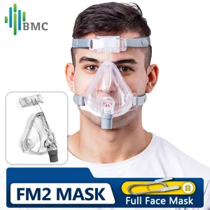 BMC FM2 Full Face Mask For CPAP Bipap Machine COPD Anti Snoring Sleep Apnea with Headgear Nasal Face Mask Suitable 22mm Hose
