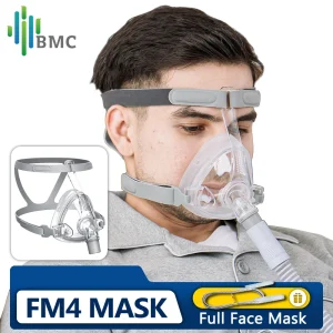 BMC FM4 CPAP Mask Full Face Mask With Headgear For APAP Bipap Machine Nasal Face Mask Compatible With Resmed CPAP