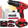 BRIEFNESS 21V Cordless Drill Screwdriver Kit 45Nm 2-Speed 25+1 Torque 3/8'' Chuck LED for Home DIY Hammer Drill 1.5Ah Battery