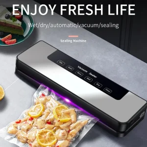 BRIEFNESS Electric Sealer Vacuum Machine Black Multifunctional Food Vacuum Sealer with Vacuum Bag Vacuum Packaging Machine