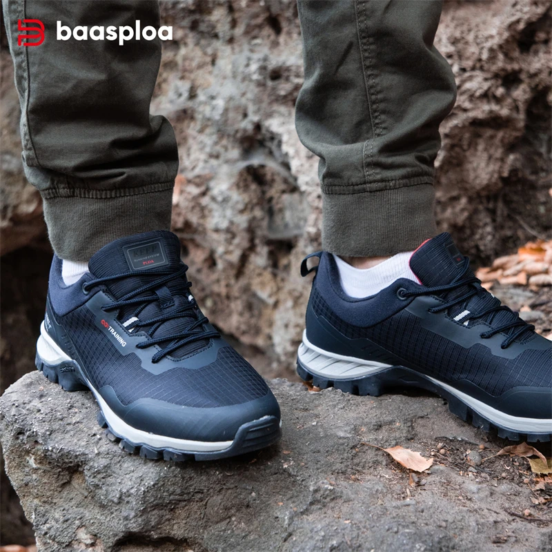 Baasploa Men Hiking Shoes New Waterproof Outdoor Climbing Sneakers Male Anti-Skid and Wear-Resistant Comfortable Sport Shoes - Image 3