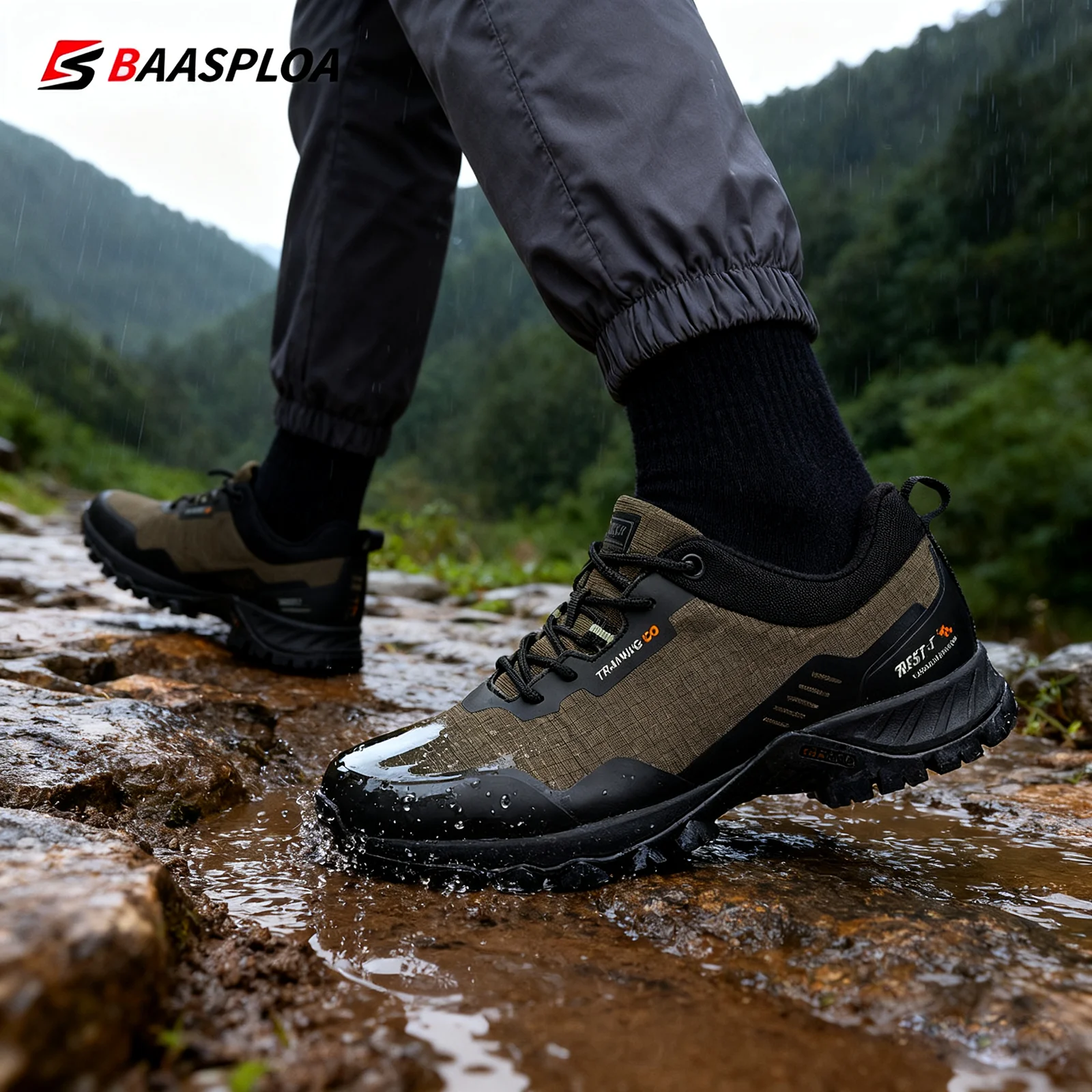 Baasploa Men Hiking Shoes New Waterproof Outdoor Climbing Sneakers Male Anti-Skid and Wear-Resistant Comfortable Sport Shoes - Image 4