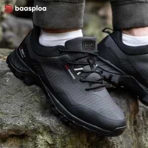 Baasploa Men Hiking Shoes New Waterproof Outdoor Climbing Sneakers Male Anti-Skid and Wear-Resistant Comfortable Sport Shoes