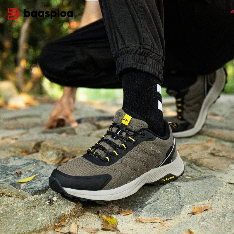 Baasploa Men Hiking Shoes Wear-Resistant Non-slip Outdoor Sneakers Fashion Anti Splash Water Light Male Casual Walking Shoes - Image 2