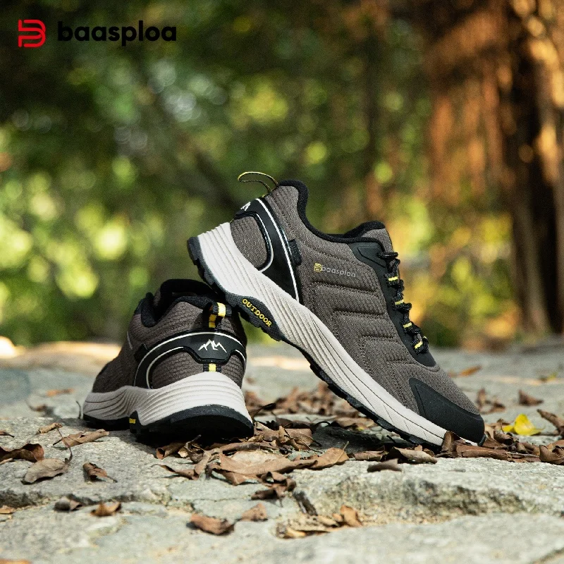 Baasploa Men Hiking Shoes Wear-Resistant Non-slip Outdoor Sneakers Fashion Anti Splash Water Light Male Casual Walking Shoes - Image 3