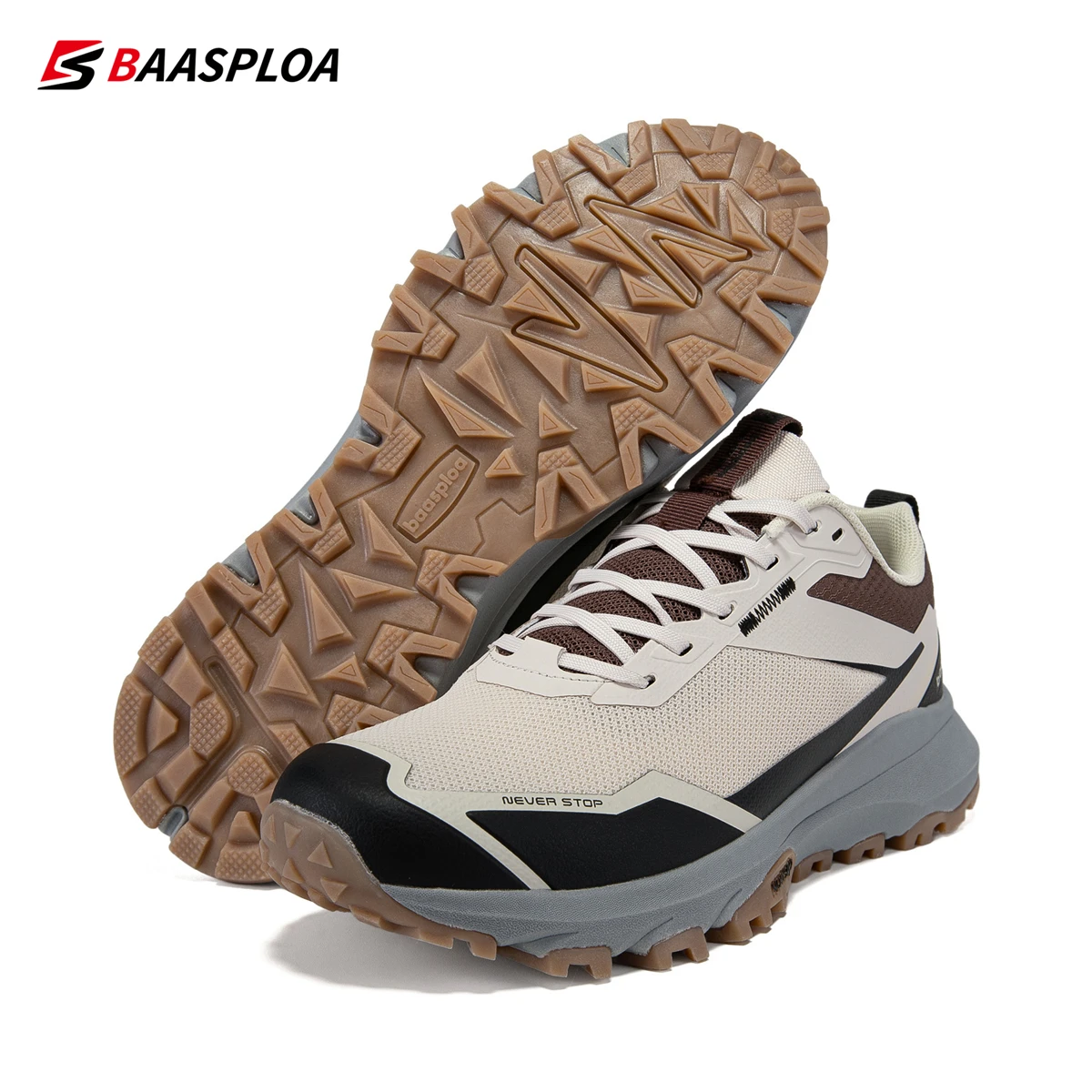 Baasploa Men Non-slip Sneakers Outdoor Fashion Lightweight Breathable Shoes Male Casual Anti-Skid Wear-Resistant Hiking Shoes - Image 5