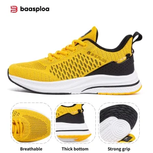 Baasploa Men Running Sneakers Brand Casual Lightweight Designer Mesh Jogging Shoes Male Breathable Lace-Up Sports Walking Shoes