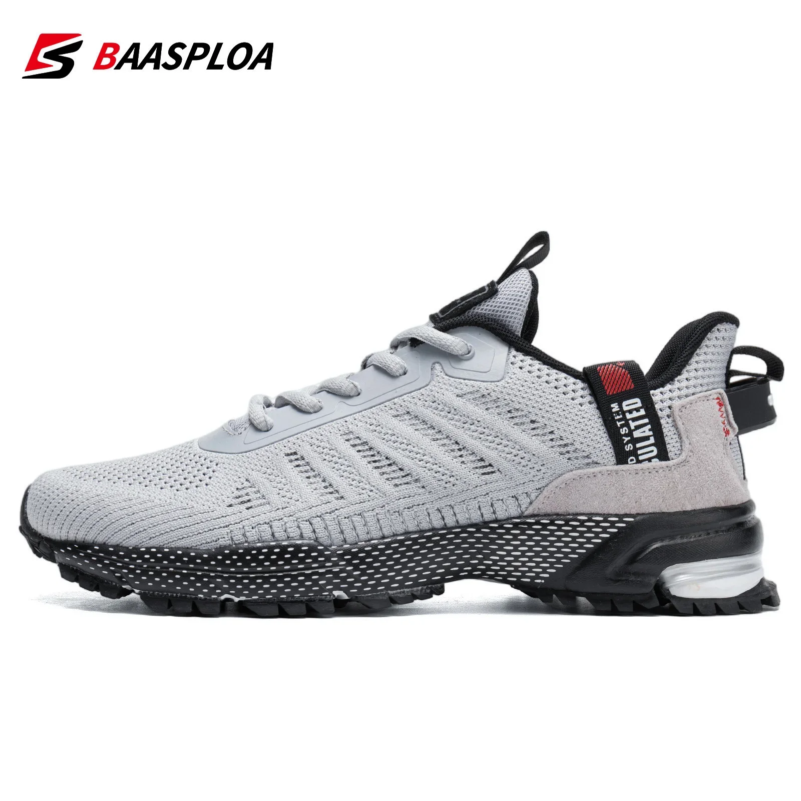 Baasploa Running Shoes For Men Lightweight Sneakers Man Designer Mesh Sneaker Lace-Up Male Breathable Sports Tennis Shoe - Image 3