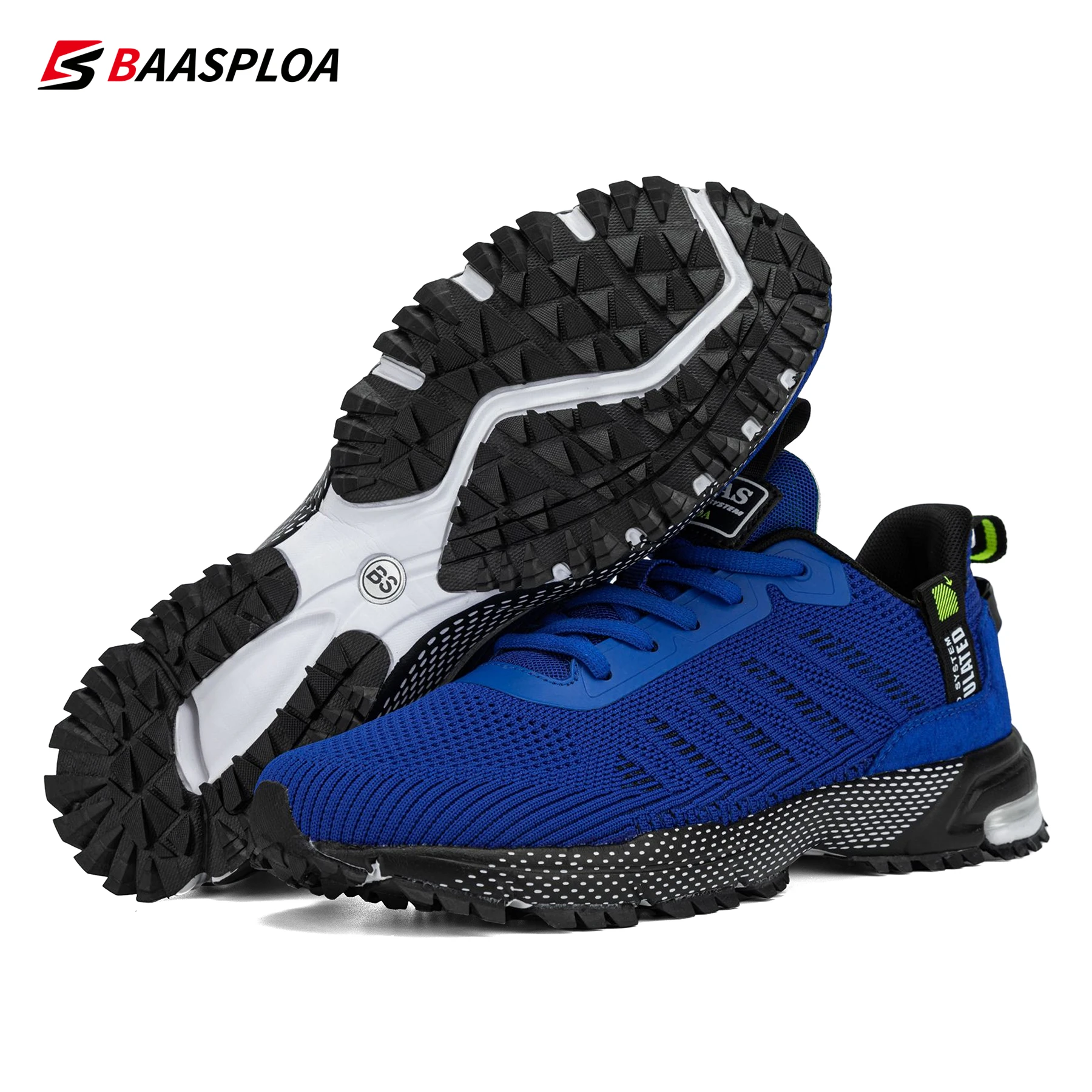 Baasploa Running Shoes For Men Lightweight Sneakers Man Designer Mesh Sneaker Lace-Up Male Breathable Sports Tennis Shoe