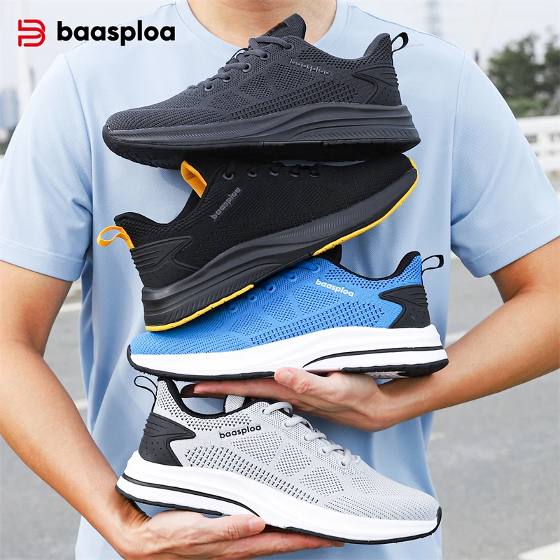 Baasploa Running Shoes Men's New Casual Lightweight Designer Mesh Sneakers Male Outdoor Breathable Lace-Up Sports Walking Shoes - Image 3