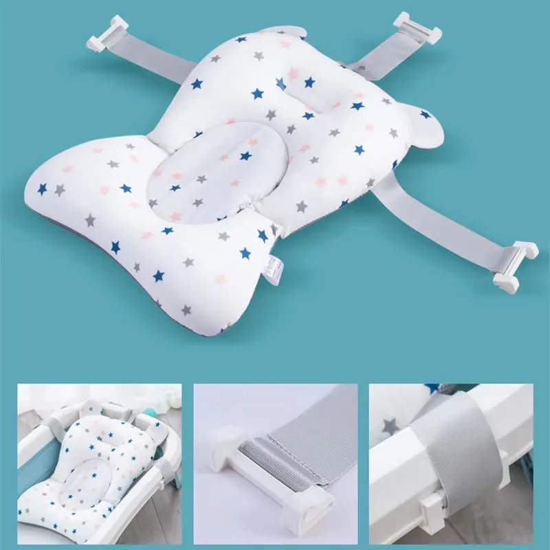 Baby Bath Seat Support Mat Infant Anti-Slip Soft Comfort Body Cushion Foldable Baby Bath Tub Pad Chair Newborn Bathtub Pillow - Image 2