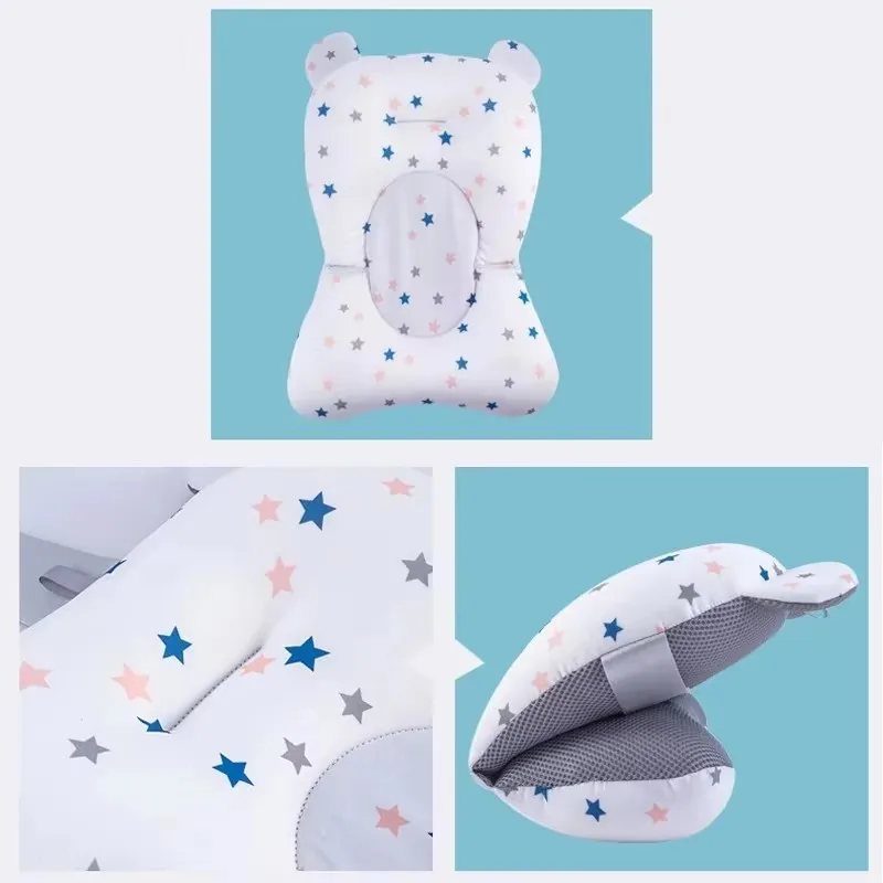 Baby Bath Seat Support Mat Infant Anti-Slip Soft Comfort Body Cushion Foldable Baby Bath Tub Pad Chair Newborn Bathtub Pillow - Image 3