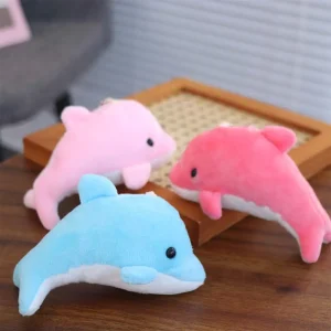Bag Pendant Dolphin Plush Doll Keychain Ocean Animal Soft Stuffed Animal Keychain Funny Fluffy Animal Doll Key Rings