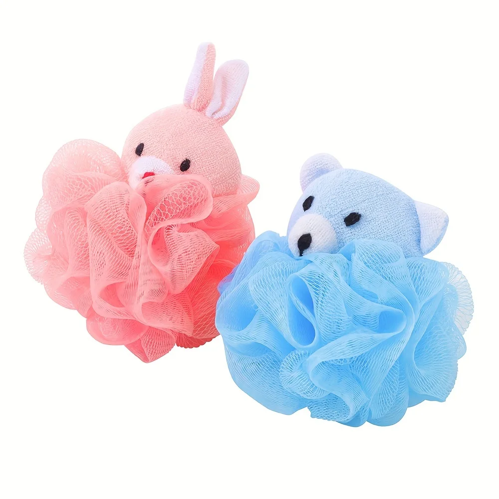 Bath Sponges Animal Kids Loofah Bath Pouf Mesh Animal Toy Bath Sponge Colorful Cartoon Body Scrubber Balls Shower Mesh for Kids - Image 4