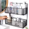 Bathroom Organiser Multifunctional Toiletries Organiser No-Punch Bathroom Shelf Bathroom Kitchen Wall Mount Storage Rack